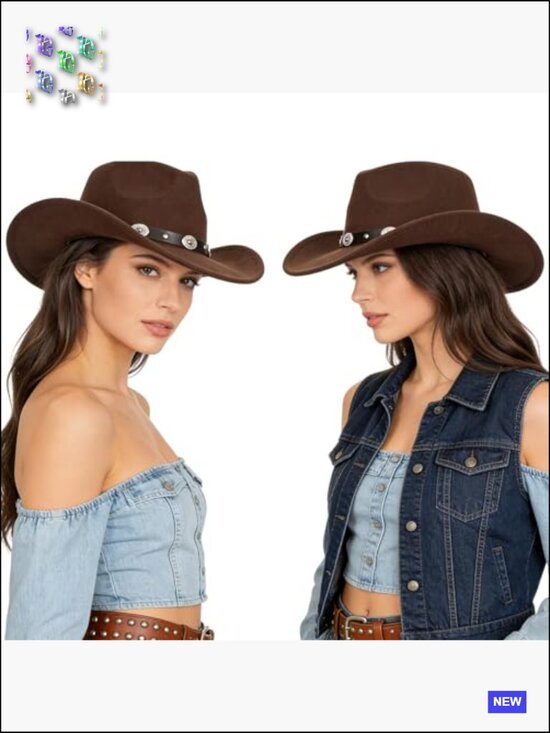 Sparkly Rhinestone Western Cowboy Hat Adjustable Felt Bling Party Accessory main image 6